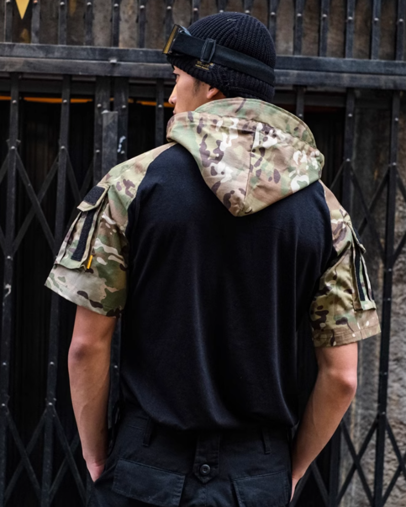 Outdoor Tactical Camo Hooded T-Shirt