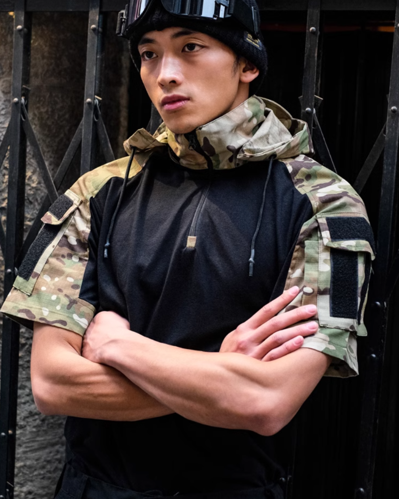 Outdoor Tactical Camo Hooded T-Shirt