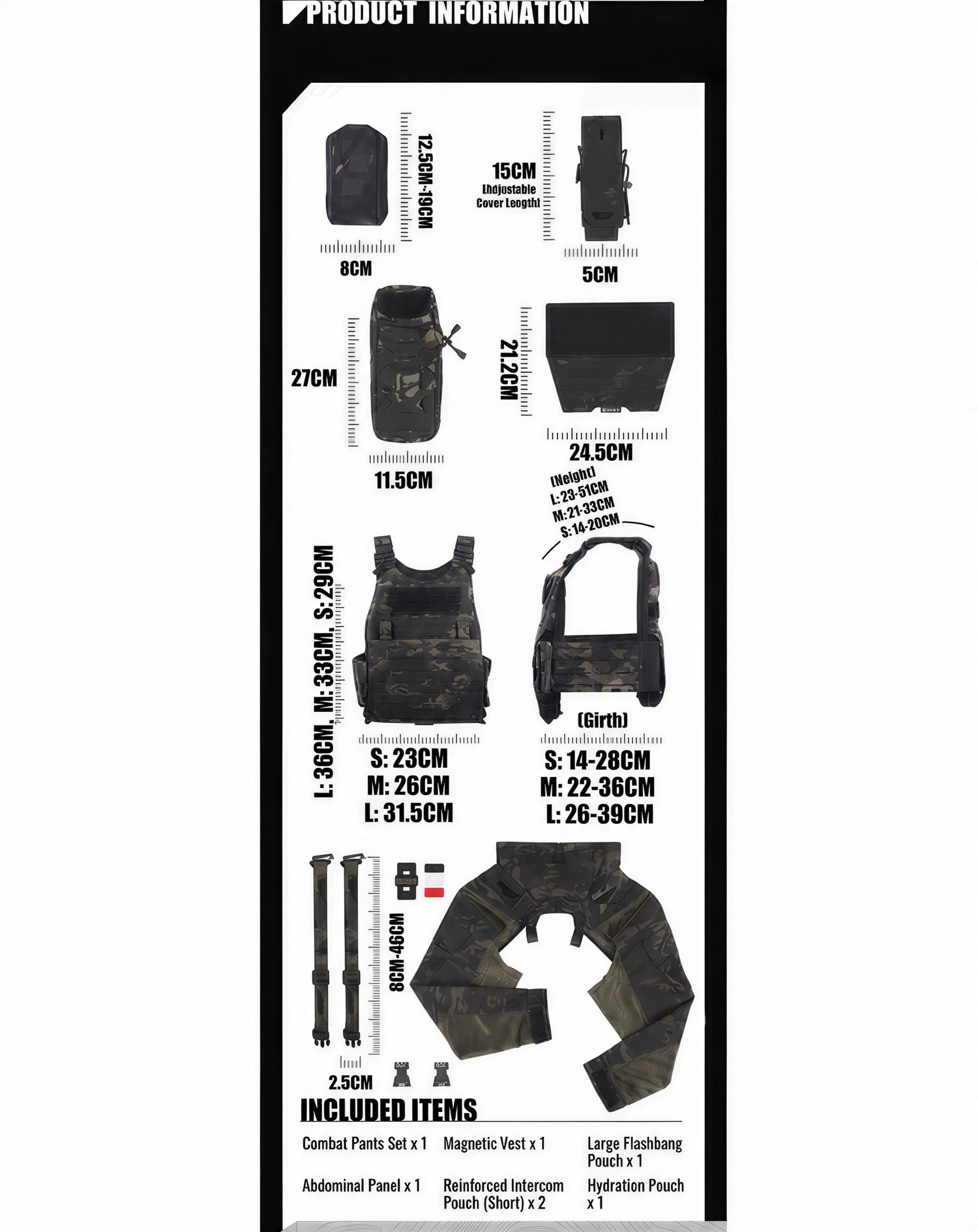 Functional Breathable Tactical Combat Jacket &amp; Vest Set