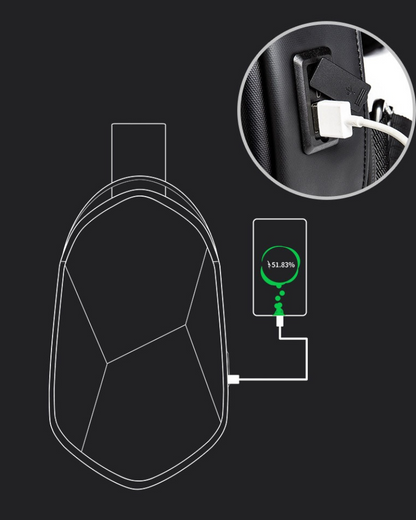 Tech Hard Shell Polyhedron Sling Backpack