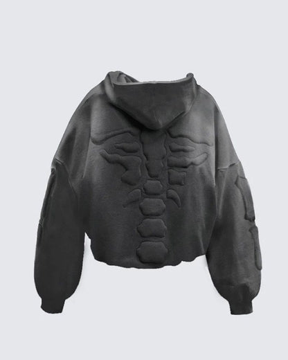 Street 3D Bone Print Thick Hoodie