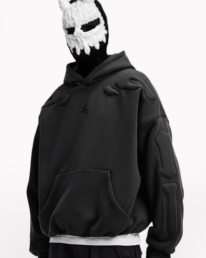 Street 3D Bone Print Thick Hoodie