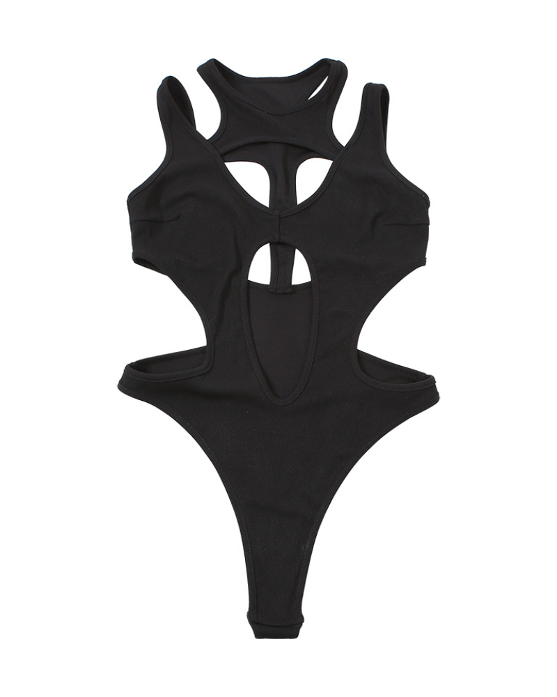 Techwear Black Cut-out Bodysuit