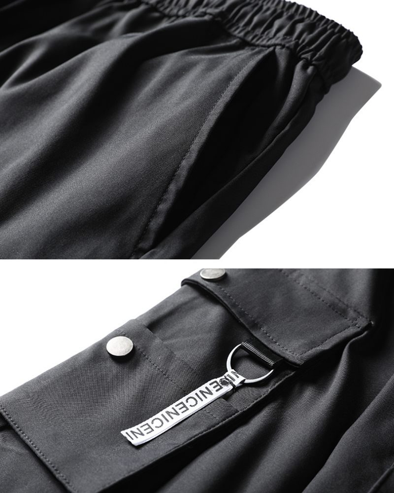Techwear Black Slim Women Cargo Pants