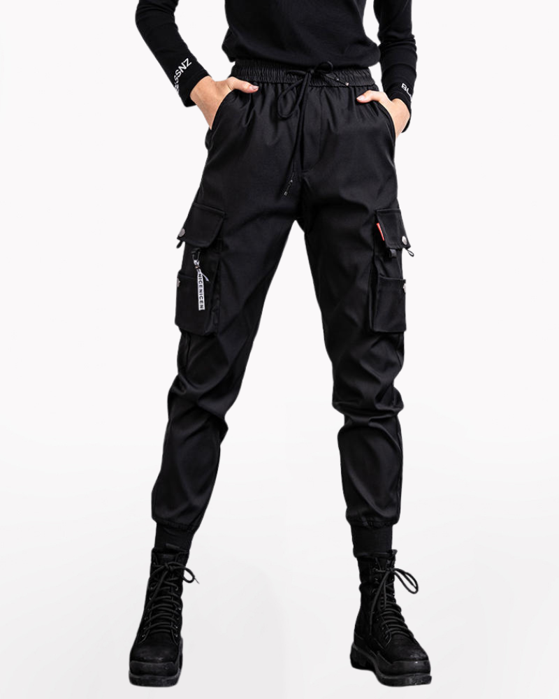 Techwear Black Slim Women Cargo Pants – Techwear Official