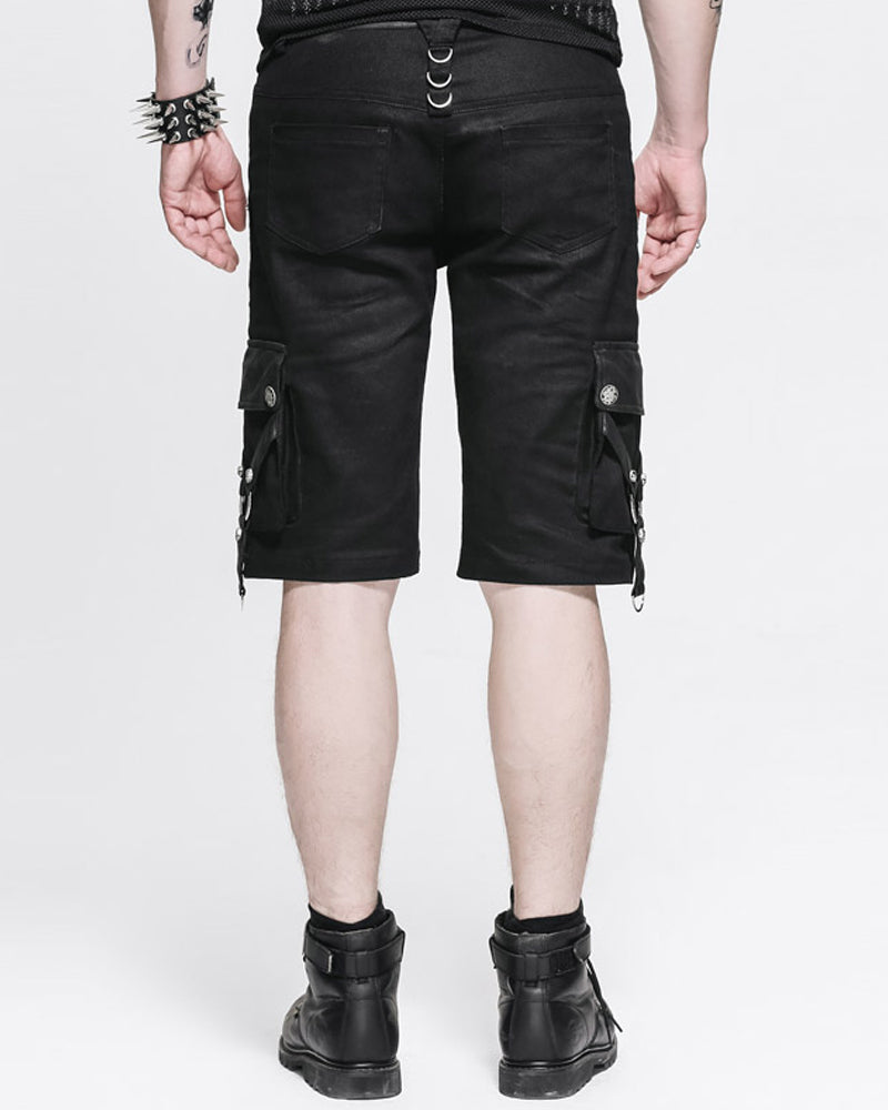 Techwear Black Zipper Punk Shorts