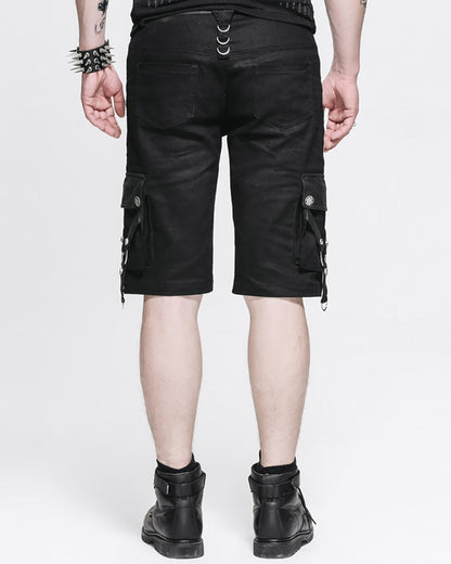 Techwear Black Zipper Punk Shorts