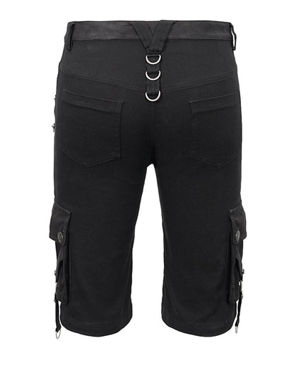 Techwear Black Zipper Punk Shorts