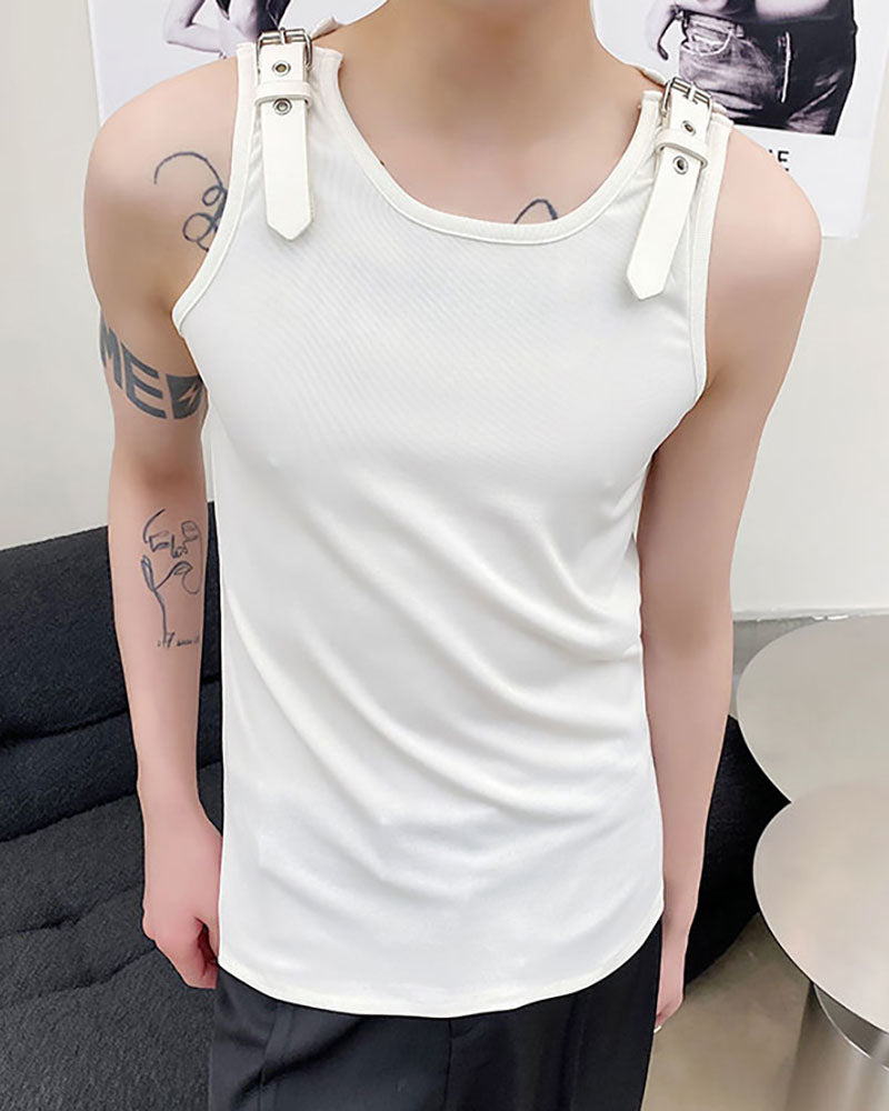 Techwear Sleeveless Strap T-Shirt | Muscle Shirt