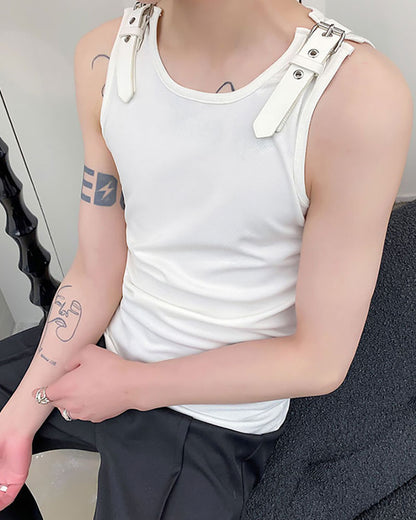 Techwear Sleeveless Strap T-Shirt | Muscle Shirt