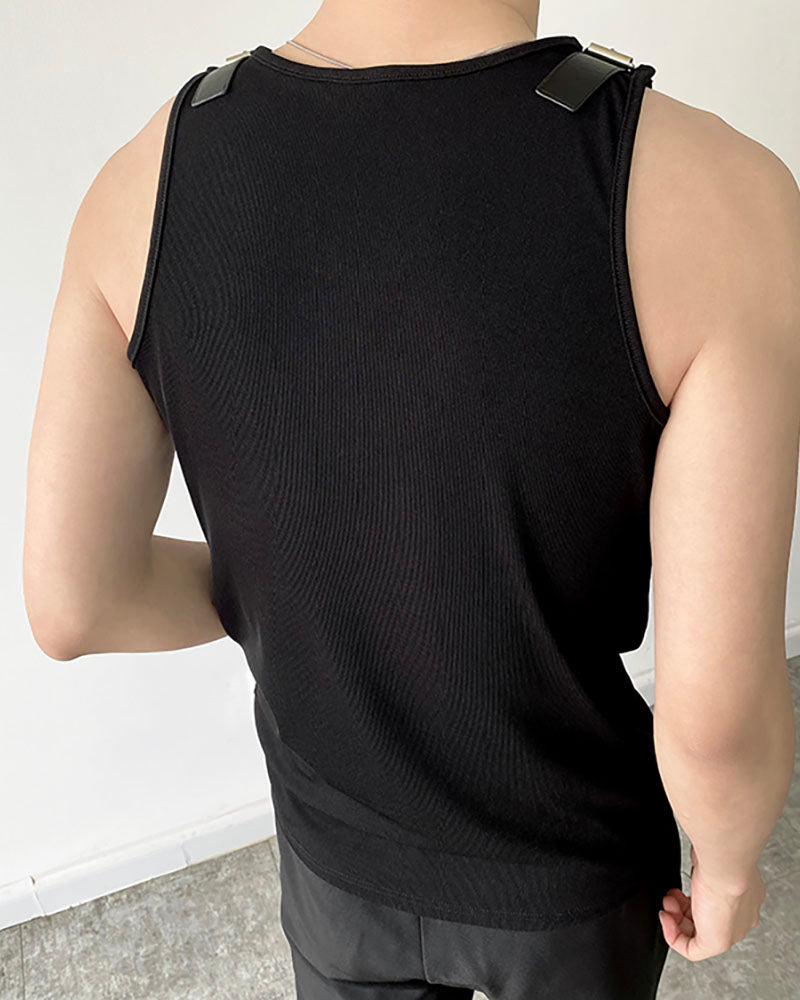 Techwear Sleeveless Strap T-Shirt | Muscle Shirt