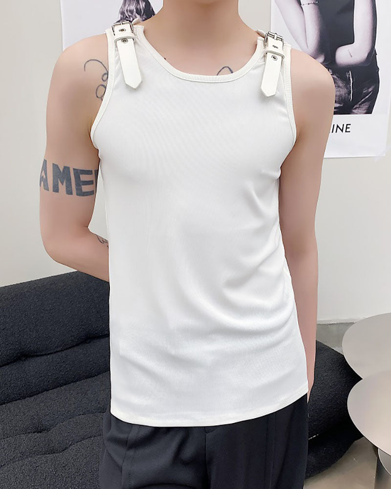 Techwear Sleeveless Strap T-Shirt | Muscle Shirt