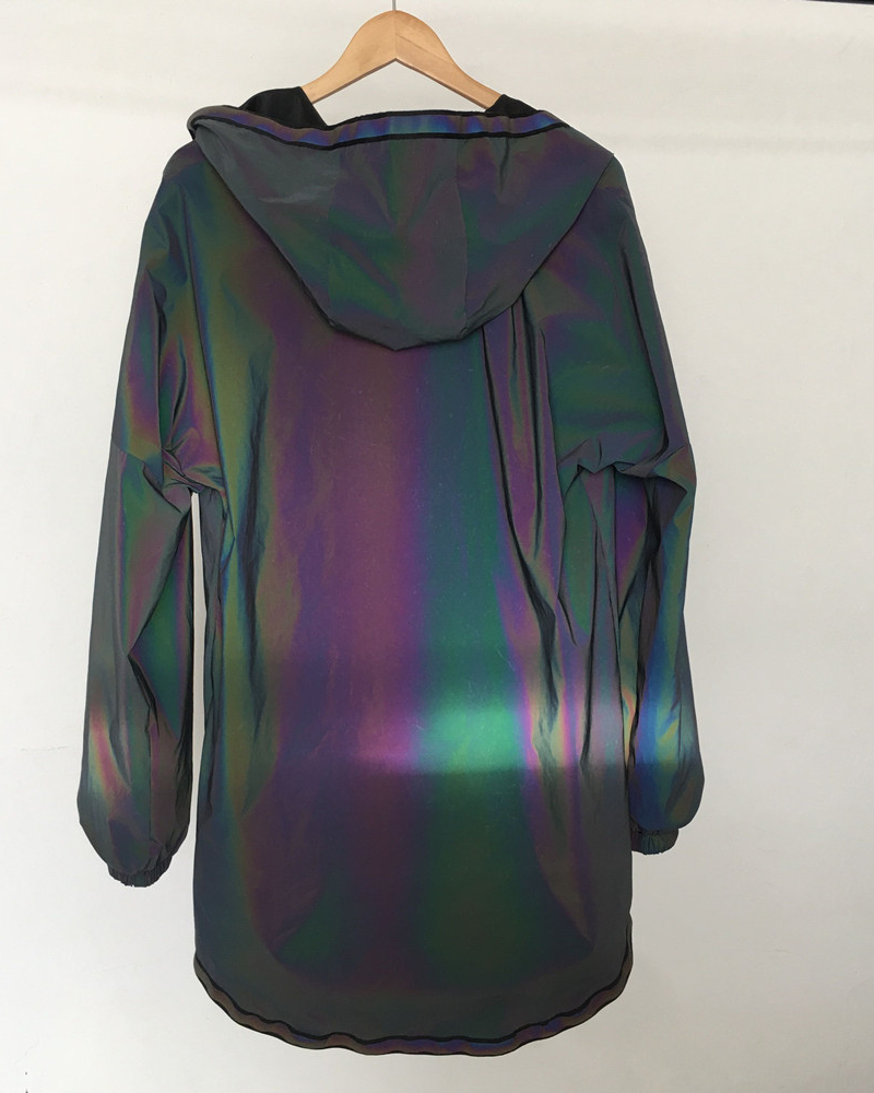 Techwear Colorful Reflective Hooded Jacket