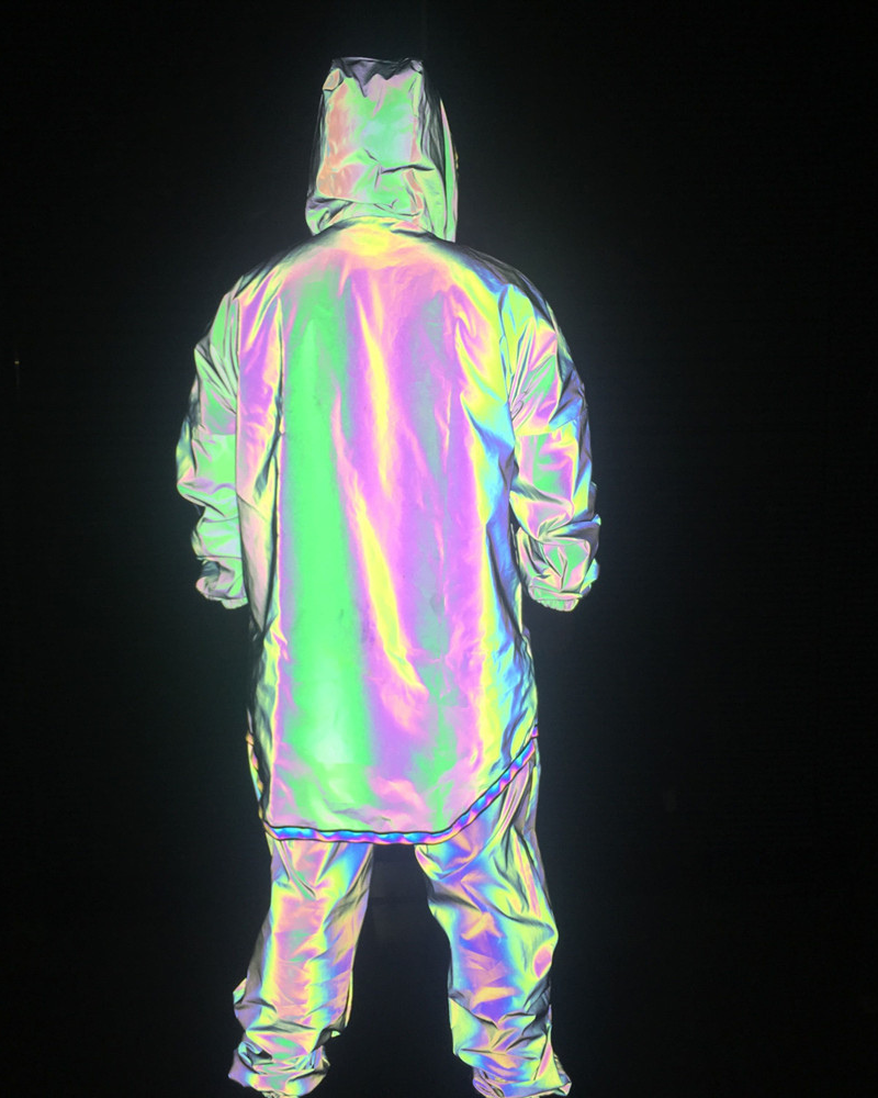 Techwear Colorful Reflective Hooded Jacket