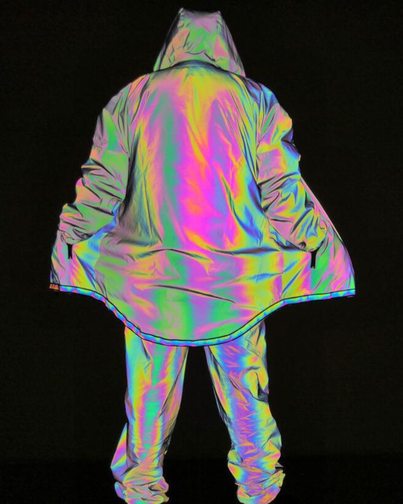 Techwear Colorful Reflective Hooded Jacket