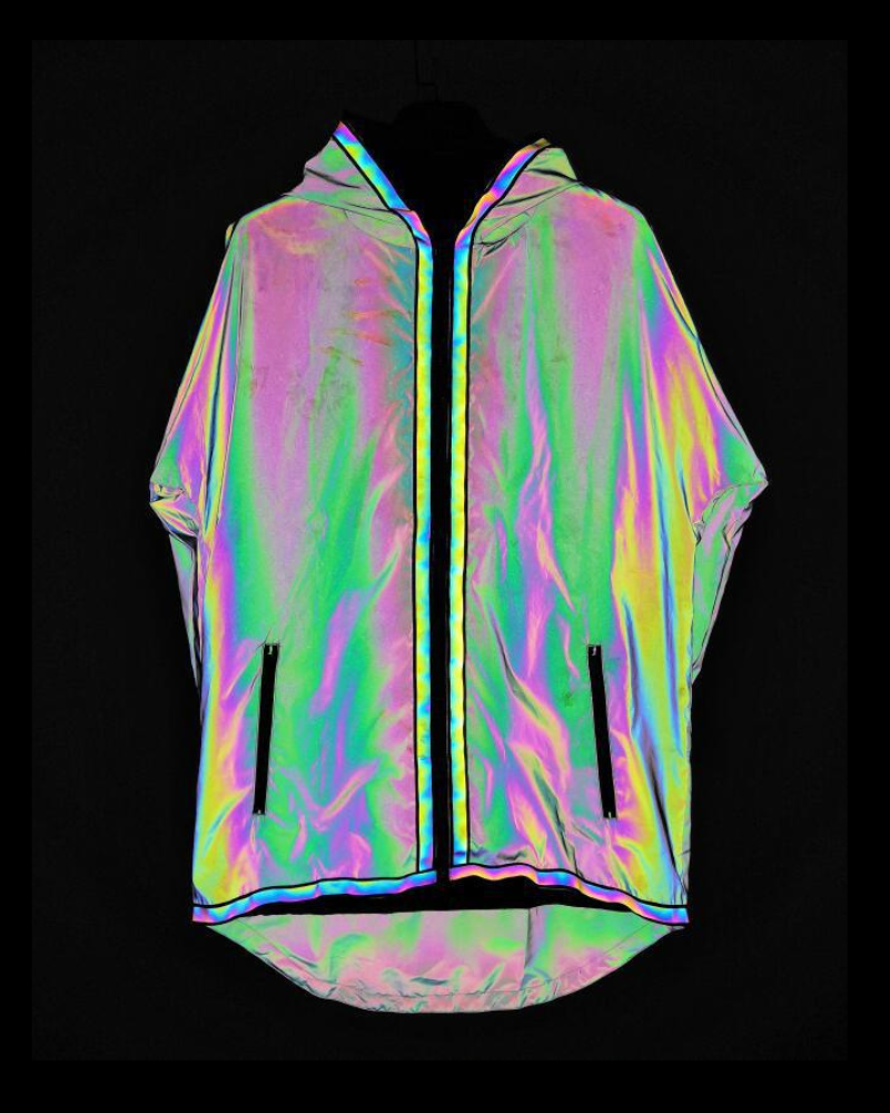 Techwear Colorful Reflective Hooded Jacket