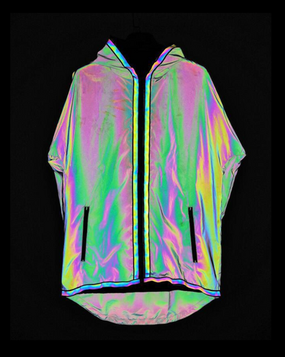 Techwear Colorful Reflective Hooded Jacket