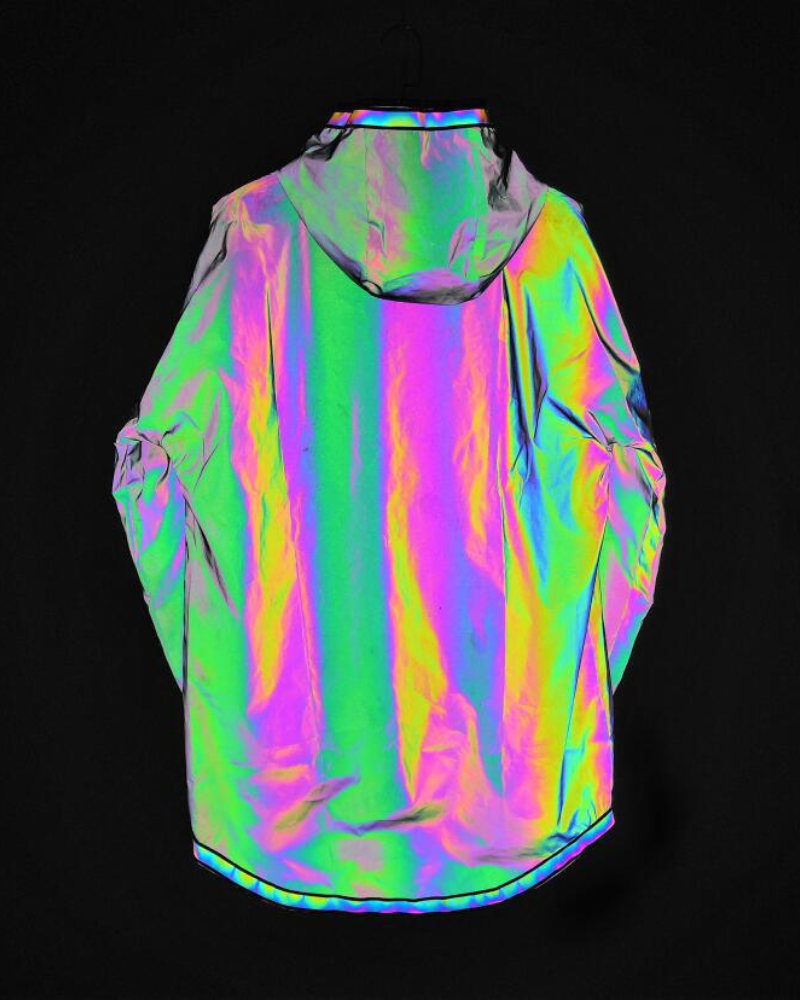 Techwear Colorful Reflective Hooded Jacket