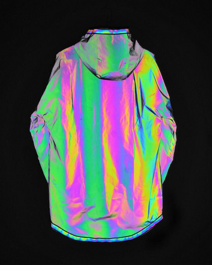Techwear Colorful Reflective Hooded Jacket