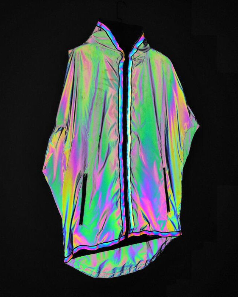 Techwear Colorful Reflective Hooded Jacket