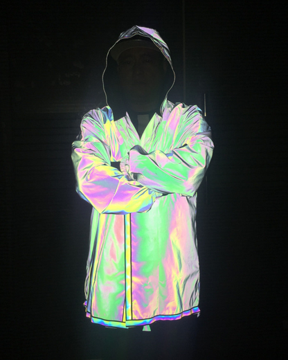 Techwear Colorful Reflective Hooded Jacket