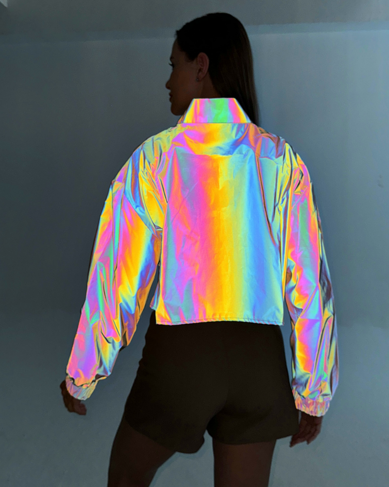 Techwear Colorful Reflective Short Jacket Top – Techwear Official