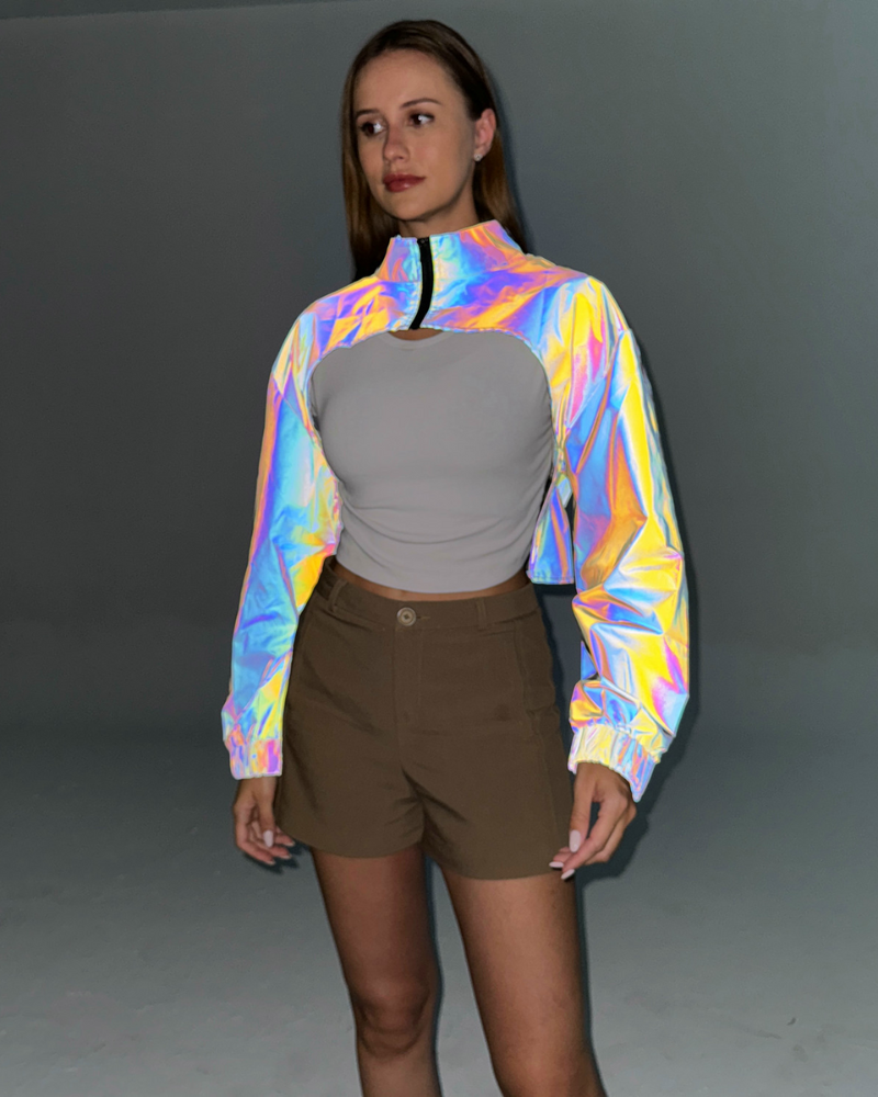 Techwear Colorful Reflective Short Jacket Top – Techwear Official