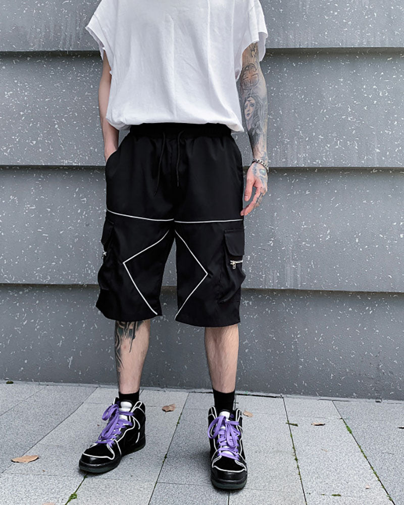 Streetwear Combat Reflective Cargo Shorts