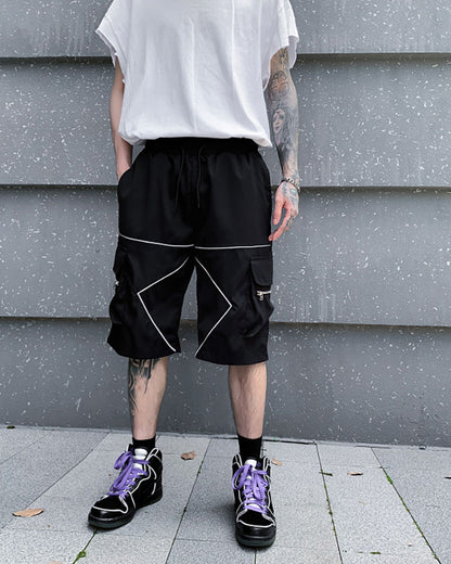 Streetwear Combat Reflective Cargo Shorts