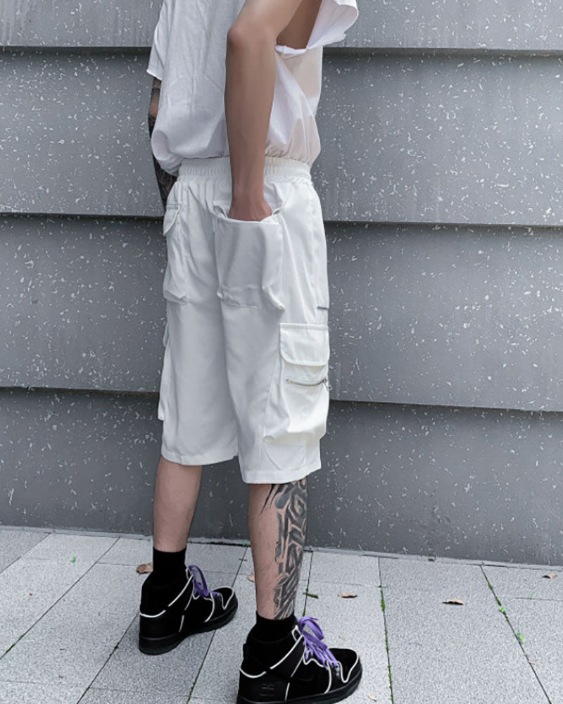 Streetwear Combat Reflective Cargo Shorts