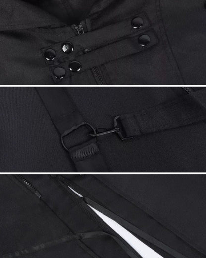 Techwear Cosplay Costume Sleeveless Long Coat