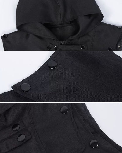 Techwear Cosplay Costume Sleeveless Long Coat