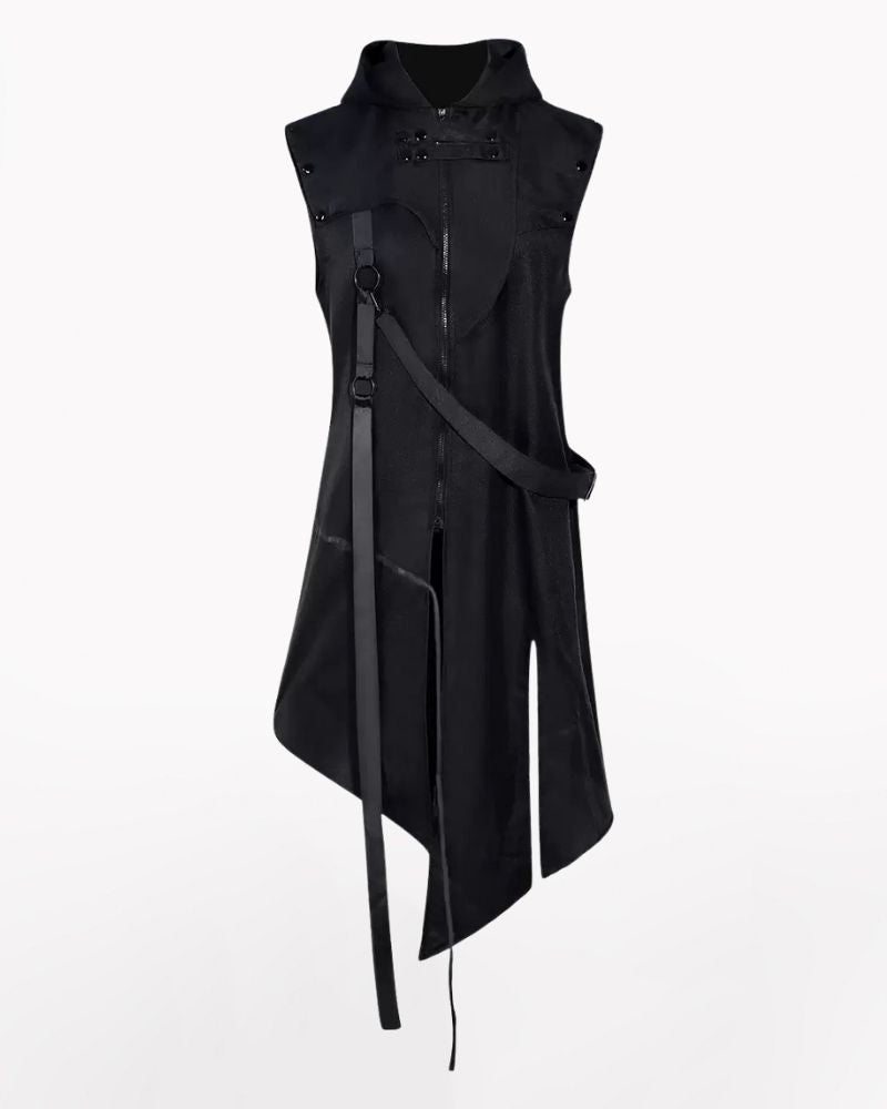 Techwear Cosplay Costume Sleeveless Long Coat
