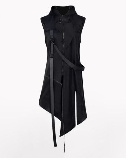 Techwear Cosplay Costume Sleeveless Long Coat