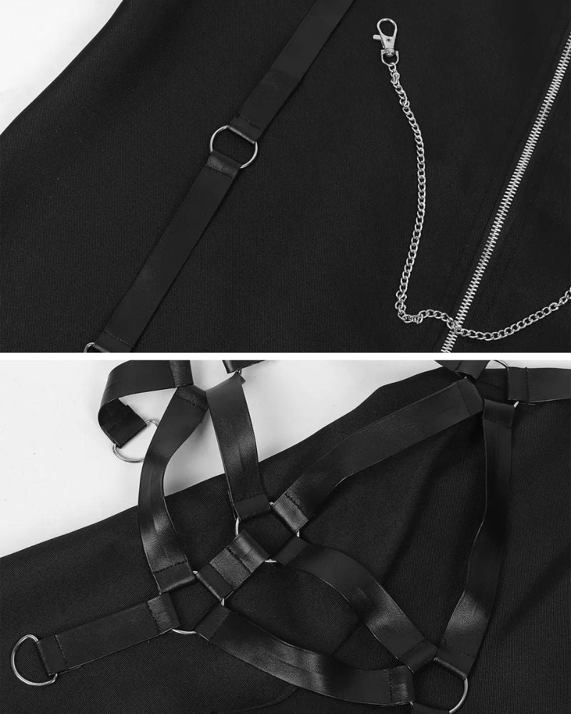 Techwear Costume Irregular Cosplay Long Coat