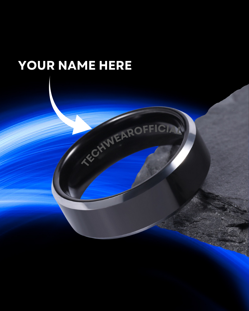 Techwear Custom Letters Titanium Ring