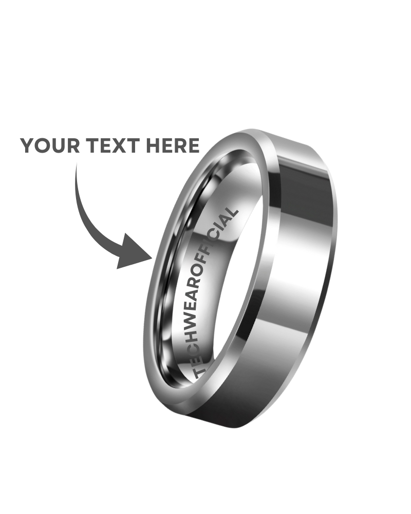 Techwear Custom Letters Titanium Ring