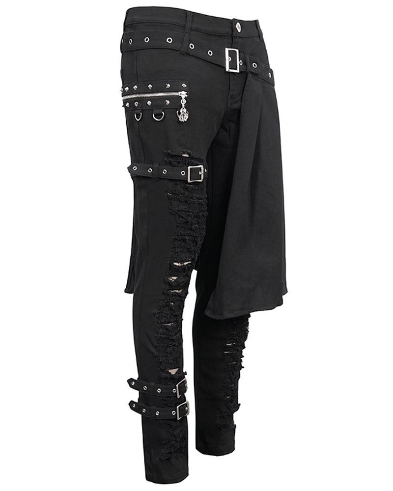 Techwear Detachable Skirt Panels Punk Pants