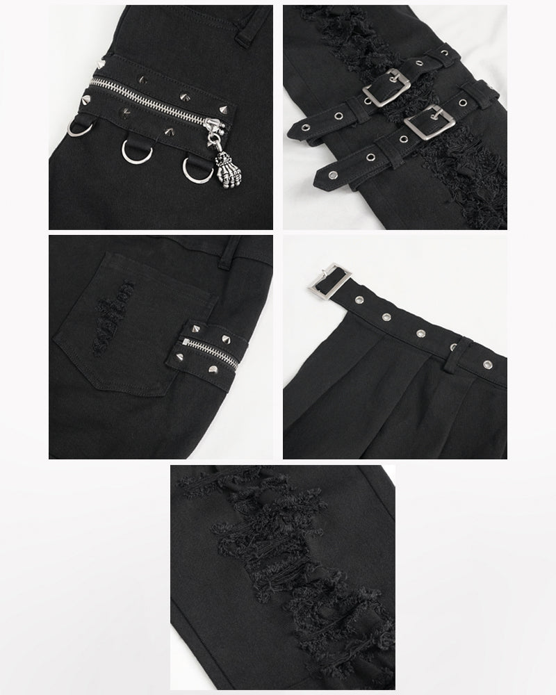 Techwear Detachable Skirt Panels Punk Pants