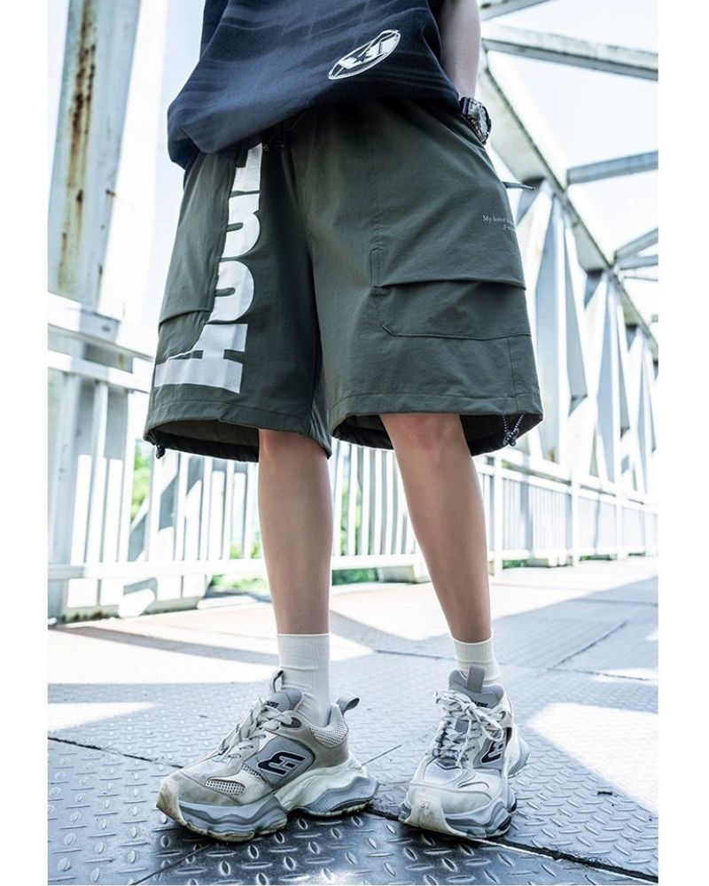 Techwear Drawstring Men Cargo Shorts