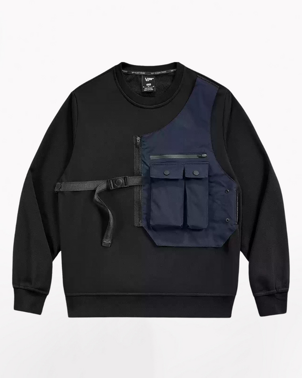 Techwear Fake Two Piece Crewneck Tactical Sweatshirt