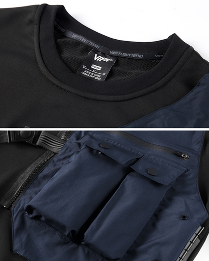 Techwear Fake Two Piece Crewneck Tactical Sweatshirt