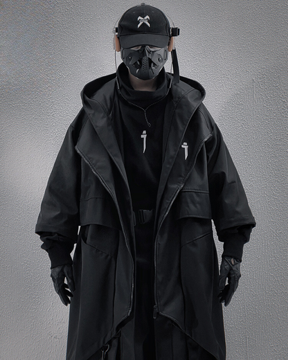 Techwear Fake Two-piece Mid-sleeve Unisex Coat