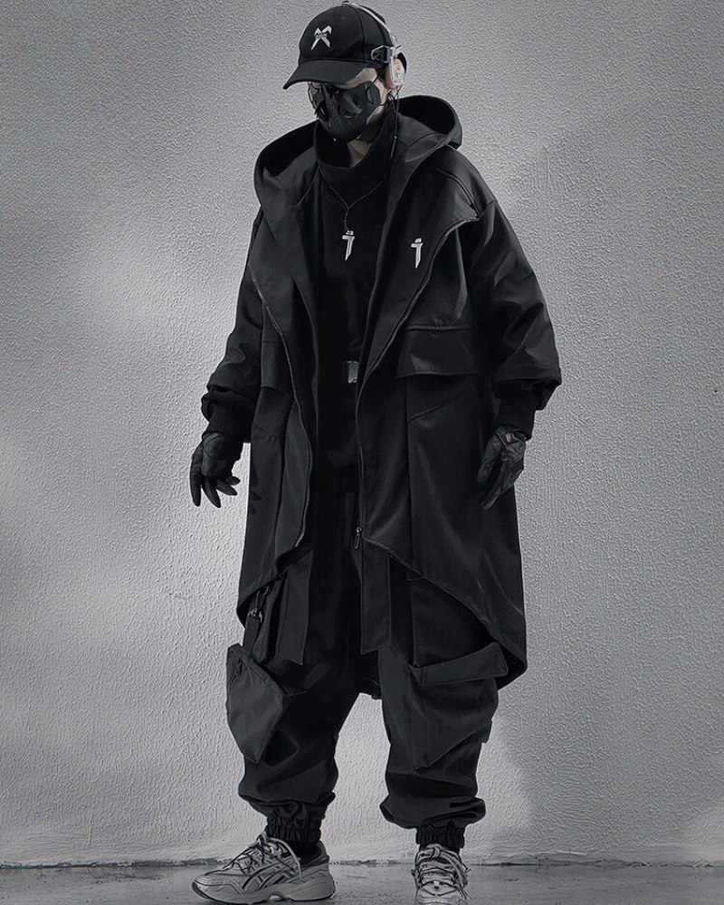 Techwear Fake Two-piece Mid-sleeve Unisex Coat