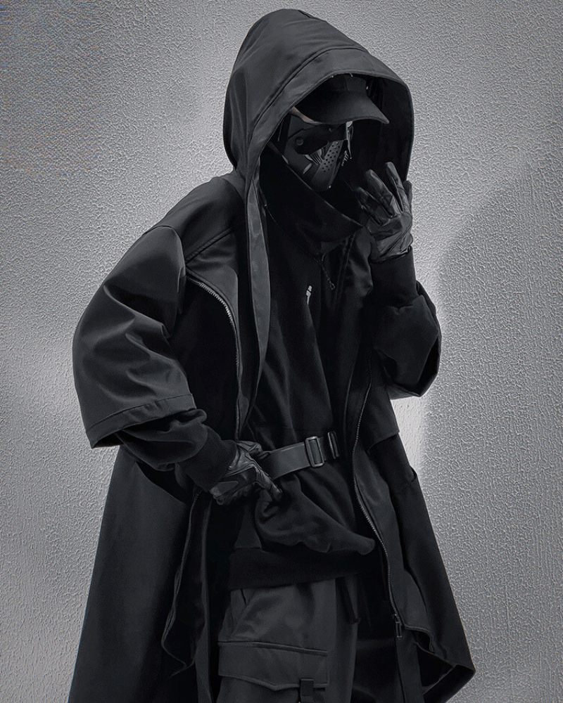 Techwear Fake Two-piece Mid-sleeve Unisex Coat