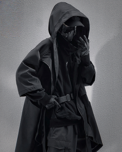 Techwear Fake Two-piece Mid-sleeve Unisex Coat