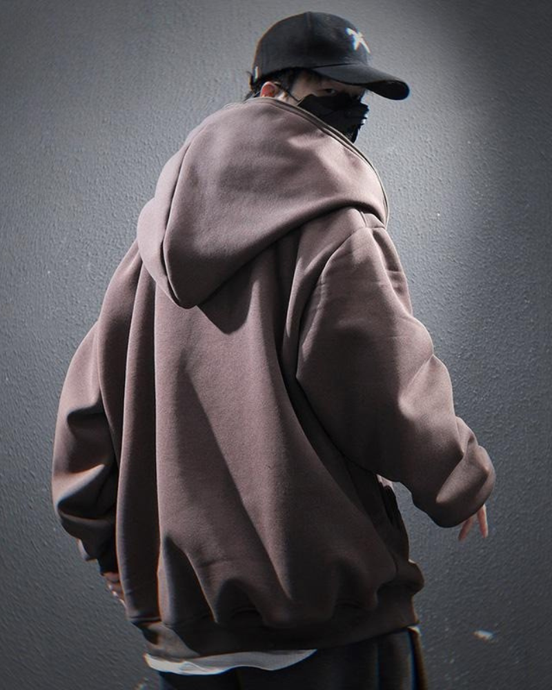 Techwear Functional Diagonal Zip Hoodie