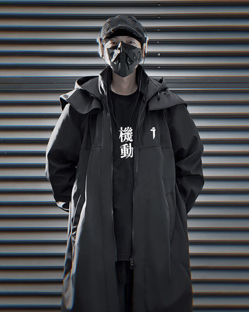 Techwear Functional Double Zipper Long Coat
