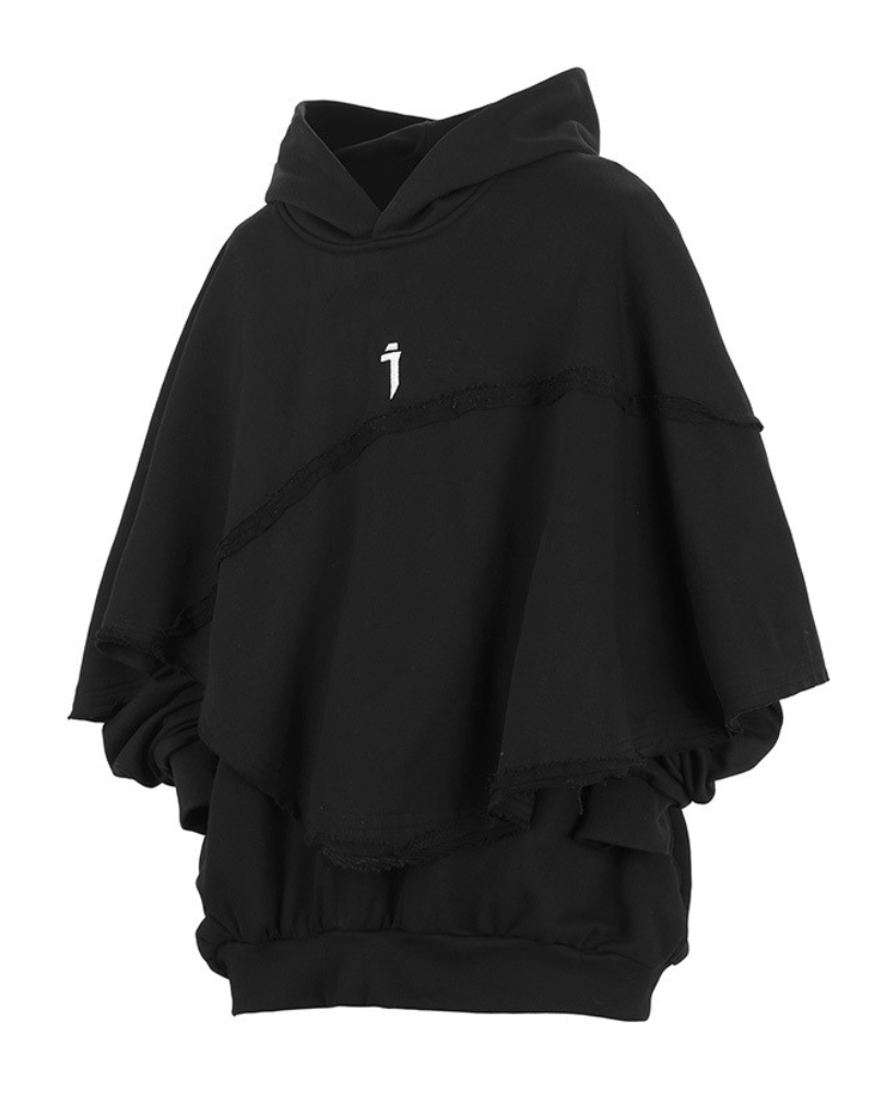 Techwear Functional Fake Two-piece Unisex Cape Hoodie