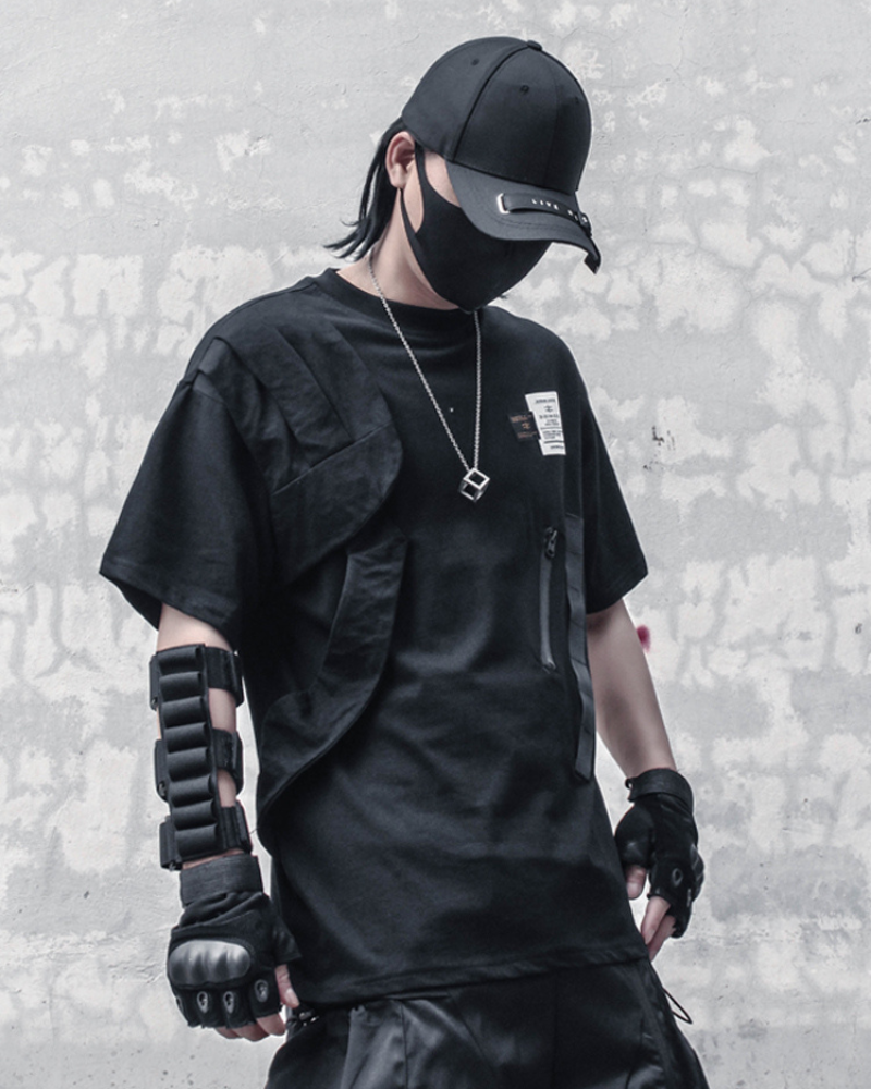 Techwear Functional Patchwork Cargo T-Shirt